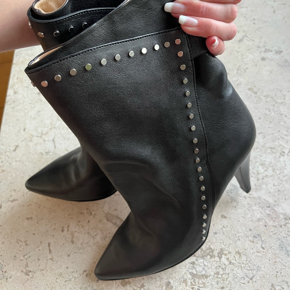 NEW IRO black leather heels boots